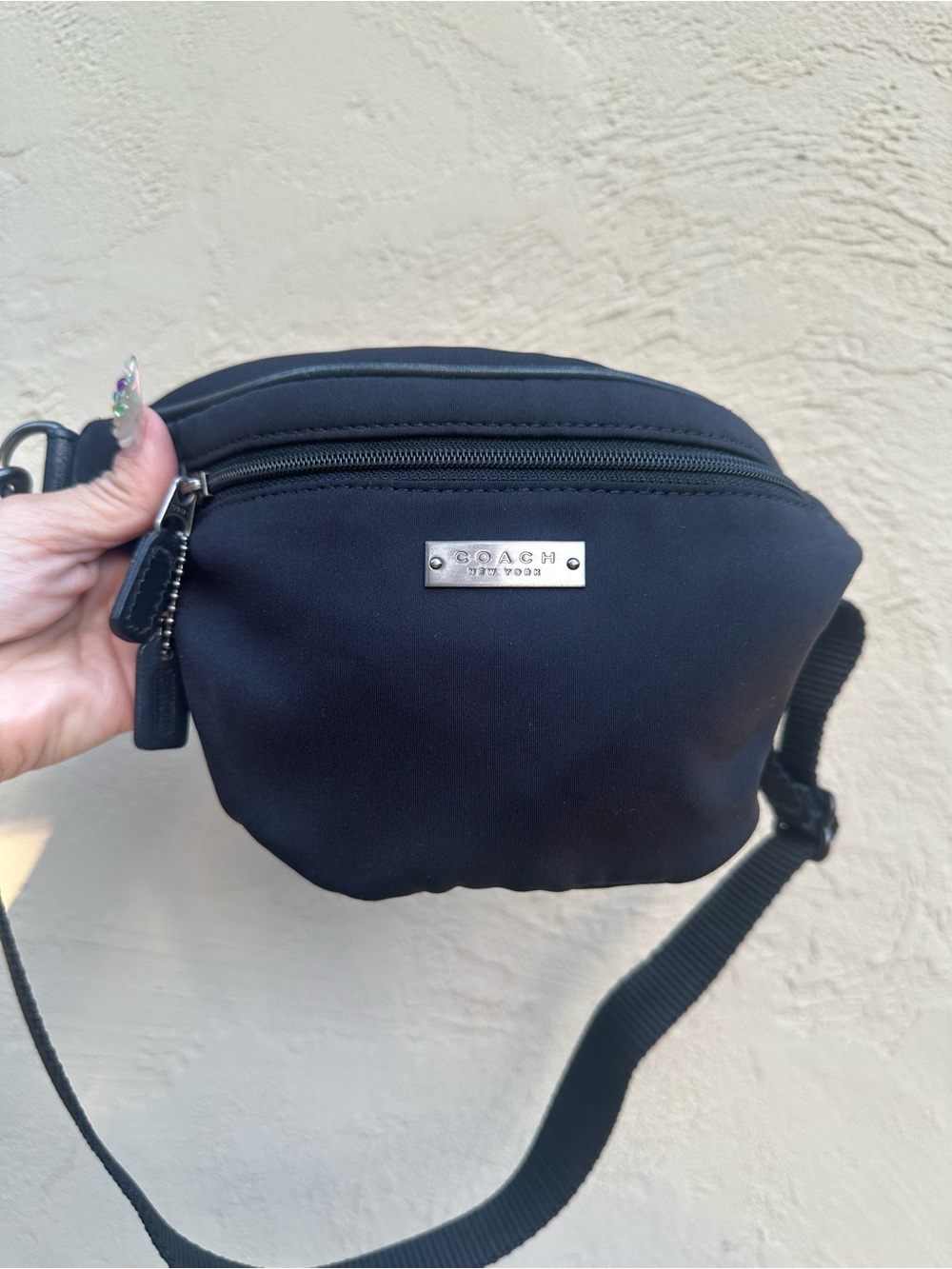 Y2K Coach Black Nylon Belt Bag
